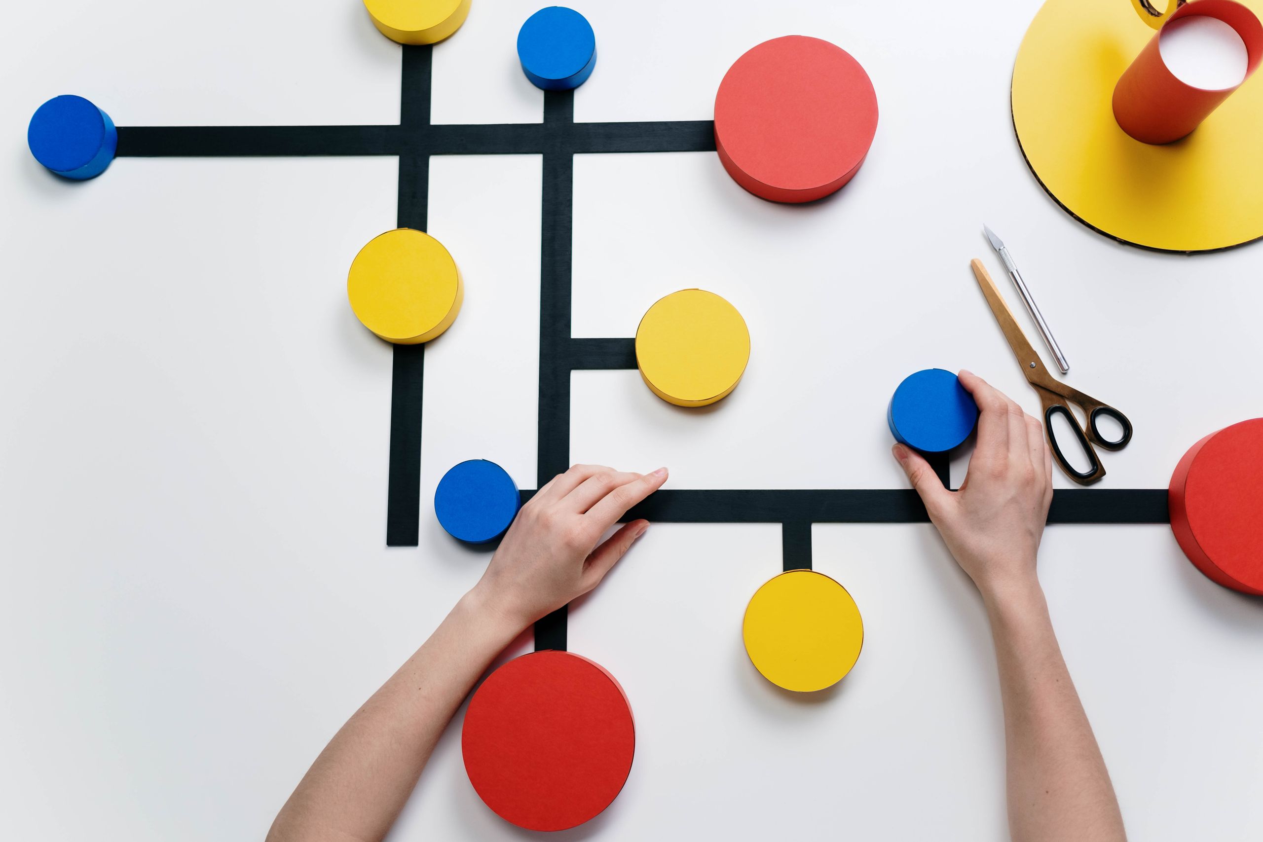Visual collaboration diagram illustrating how Miro's whiteboard tool works